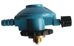 Grifo regulador de gas con cabezal giratorio con presión de salida 28 (gr/cm^2) para botella azul tipo camping