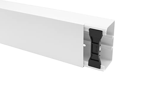 KOMIB - Canaleta para cables - Varios tamaños - Blanco/Blanco puro (RAL 9010) - Enroscable - 2 m cada barra (20 m, 110 x 60 mm)