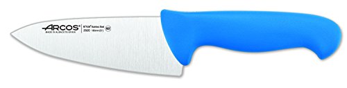 Arcos Serie 2900, Cuchillo Cocinero, Hoja de Acero Inoxidable Nitrum de 150 mm, Mango inyectado en Polipropileno Color Azul