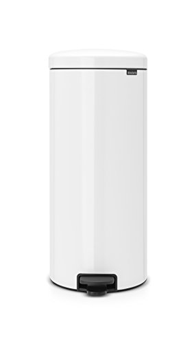 Brabantia NewIcon - Cubo de Basura de Pedal de 30 litros, Color Blanco
