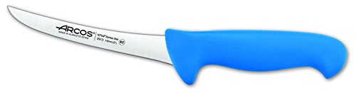 Arcos Serie 2900, Cuchillo Deshuesador Curvo, Hoja de Acero Inoxidable Nitrum de 140 mm, Mango inyectado en Polipropileno Color Azul