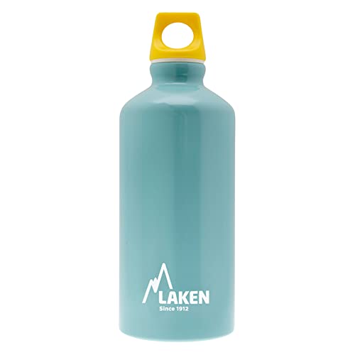 LAKEN Futura Botella de Agua, Cantimplora de Aluminio Boca Estrecha 1L, Azul Claro