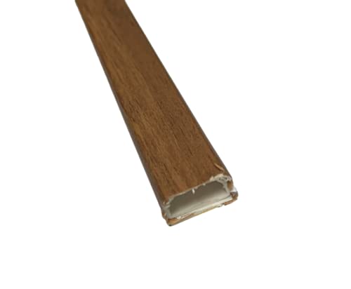 Canaleta adhesiva para cable eléctrico 15 x 10 mm efecto madera color nogal. Tira de 2 metros
