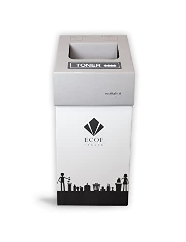 Ecof Italia Contenedores de reciclaje de alta resistencia para oficinas (Toner)