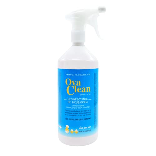 FINCA CASAREJO Desinfectante Natural para Incubadoras de Huevos - OvaClean Spray 1L - Limpia el Cascarón de los Huevos y Elimina Los Gérmenes de la Incubadora
