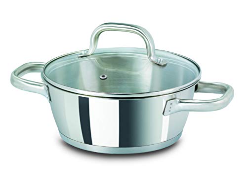 Vitrinor Bon Chef - Cacerola acero inoxidable 20cm. Herrajes ergonómicos acero inoxidable aptos para horno. Cazuela válida para todo tipo de cocinas, incluida inducción, válida para lavavajillas.