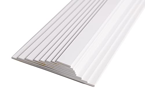 BawiTec PVC tapajuntas plástico Listón (80 mm, 600 cm Plástico plano Perfil Blanco