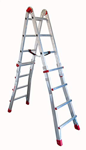 FARAONE TELES.T4 Escalera Telescópica Multiusos Súper Profesional, Metálico