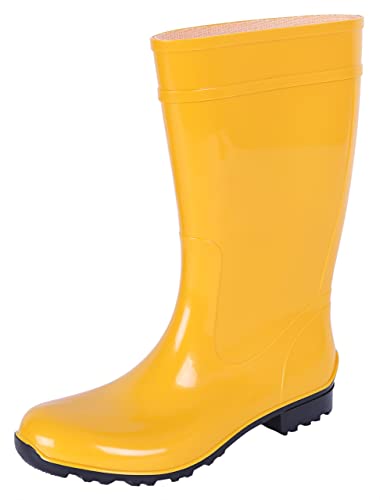 Lemigo Ilse Botas de Agua para Mujer Botas de Lluvia Femeninas de Goma PVC Color Amarillo Calzado Impermeable Cómodo Sólido 40 EU 6,5