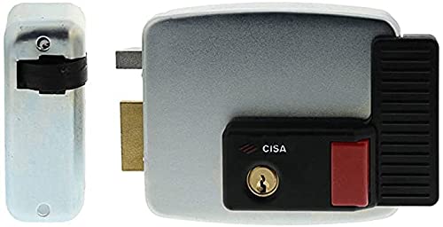 CISA 111731502, cerradura eléctrica para aplicar, entrada de 50 mm, cierre manual de mando, techo protector, bajo el cuello, botón, retenedor de día, mano izquierda