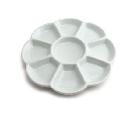 paleta de ceramica porcelana circular de 19 cm