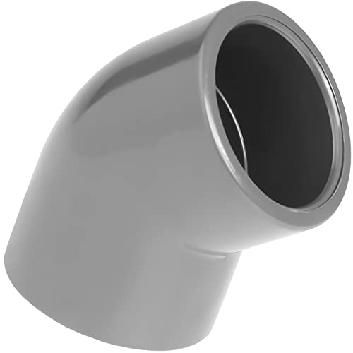 Codo PVC U con Ángulo de 45° Ø 50 mm para Unión Adhesiva de Dos Tuberías Garantía de 10 Años - MONTERAL