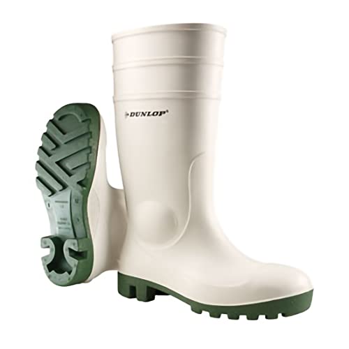 Dunlop - Botas de agua de seguridad estilo Wellingtons modelo FS1800/171BV para hombre (45 EU/Blanco)