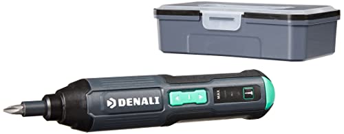 Marca Amazon Denali by SKIL - Destornillador eléctrico de precisión, recargable, 3,6 V (4 V máx.), inalámbrico, con juego de 34 puntas, funda de transporte y cable USB