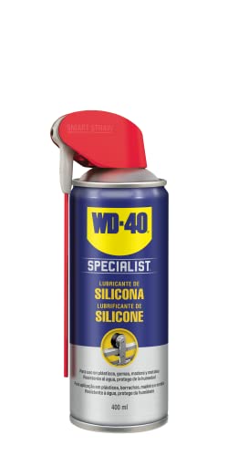 Lubricante de silicona de WD-40 Specialist - Fórmula resistente a altas presiones, protege de la humedad, previene óxido y corrosión - Pulverizador Doble Acción, Amplio, Preciso y Spray 360º - 400 ml
