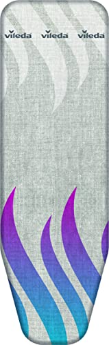 Vileda Total Reflect - Funda de Planchar Metálica, Refleja el Vapor sobre la Ropa, para un Planchado Extra Rápido, Ajustable, color Gris, 120–130 x 38-45cm