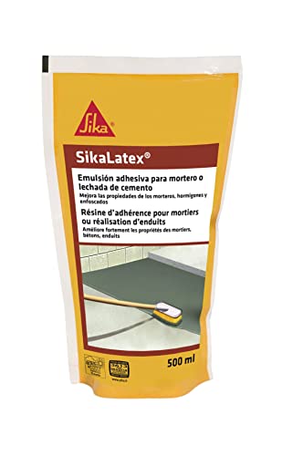 SikaLatex, Emulsión adhesiva, listo para usar, para mortero y lechada de cemento, Blanco, 500ml