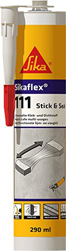 Sikaflex-111 Stick & Seal, Gris, Adhesivo y sellador flexible, masilla multiuso,juntas interiores y exteriores, 290ml