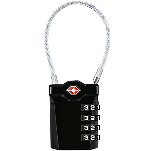 TSA Equipaje Locks, [Paquete de 1] Diyife Candado de Seguridad Diyife de 4 DíGitos, Candados de CombinacióN, Bloqueo de CóDigo para Maletas de Viaje, Mochila de Equipaje (Negro)