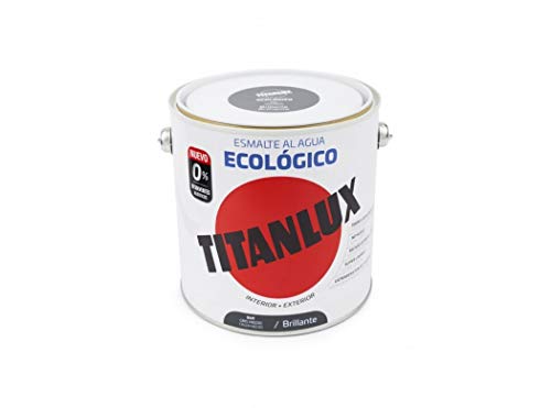 Titanlux Esmalte Al Agua Titanlux Ecológico Brillante 2, 5 L, 549 Gris Medio