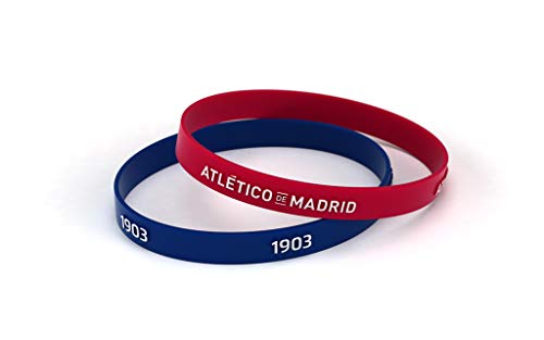 Atlético de Madrid Pulsera Relieve Roja y Azul Estándar para Hombre | Pulsera de Silicona | Apoya Producto Oficial Colchonero | ATM