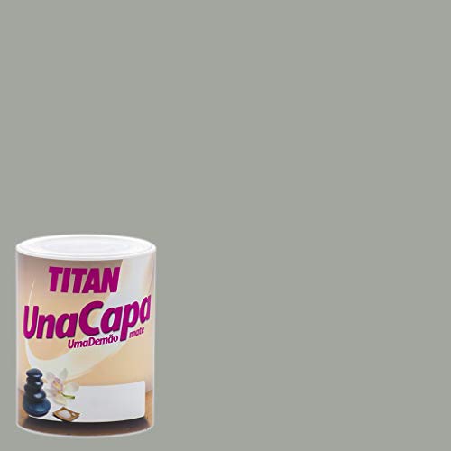 Titan 69638334 - Pintura plástica mate GRIS MEDIO Titan UNA CAPA