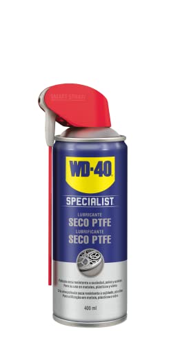 Lubricante seco con PTFE de WD-40 Specialist - La fórmula deja una película protectora transparente contra el desgaste y la fricción - Pulverizador Doble Acción, Amplio, Preciso y Spray 360º - 400 ml
