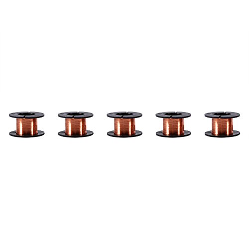 5 uds., Alambre de cobre esmaltado, alambre de bobinado magnético, 0,1 mm de grosor, 12 m de longitud para fines de conexión o soldadura, natural