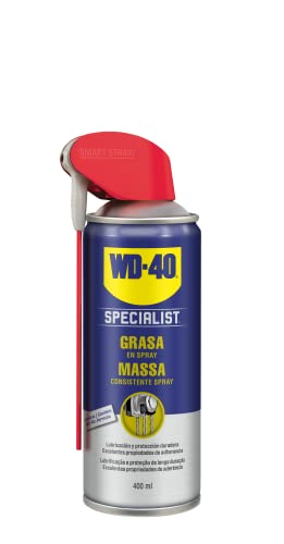 WD-40, grasa En Spray de WD-40 Specialist, Fórmula anti goteo de larga duración grasa para lubricar mecanismos con propiedades de adhesión, 400 ml