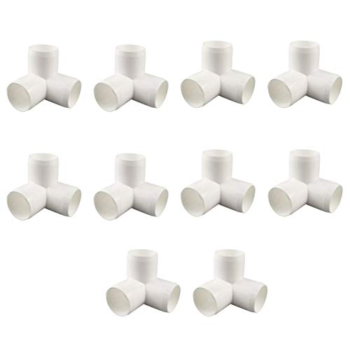 TONGXU 10PCS Conectores de PVC de 1/2 Pulgada de 3 Vías para Invierno Resistentes Accesorios de Codo de Montaje para Muebles Tubería DIY Bricolaje Color Blanco