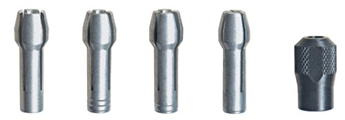 Dremel 4485 Portabrocas y Pinzas (0,8 / 1,6 / 2,4 / 3,2 mm) - Kit de 5 Accesorios para Multiherramientas Incluye 4 Boquillas y Tuerca de Boquilla