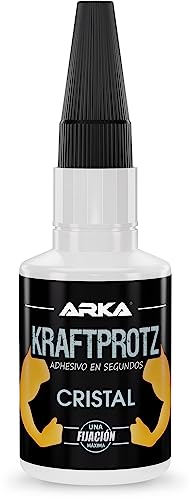 ARKA - KRAFTPROTZ GLASS 50 g | Superglue extra fuerte | Pegamento transparente para vidrio | Superglue líquido | Resistente al agua | Fácil aplicación y fijación segura