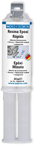 WEICON Resina Epoxi Rápida | 24 ml |De 2 componentes |Endurecimiento rápido|Transparente