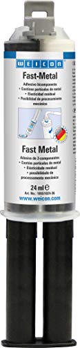 WEICON Resina Epoxi Metálica | 24 ml | De 2 componentes | Endurecimiento rápido | Gris