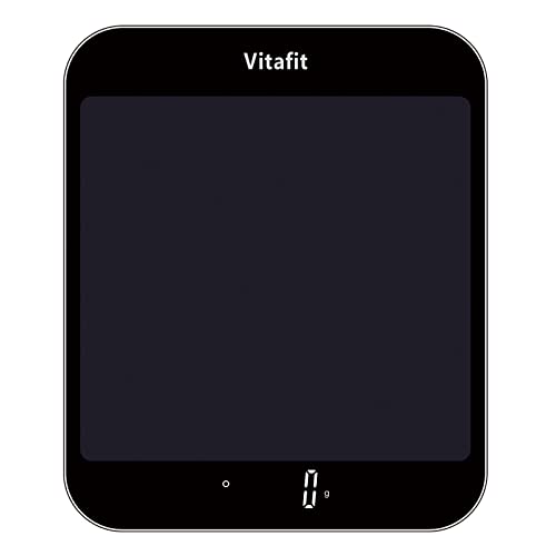 Vitafit Báscula digital de cocina de 15 kg, escala de alimentos multifunción, medidas en gramos y onzas, graduación precisa de 1 g, pilas incluidas, color negro