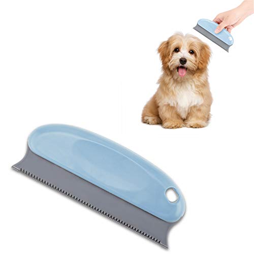 Aoliandatong Cepillo para eliminar el pelo de mascotas, cepillo para quitar pelusas, el pelo de perro o gato del sofá, alfombra, coche, cama, cojín, muebles, ropa, sofá (azul claro).