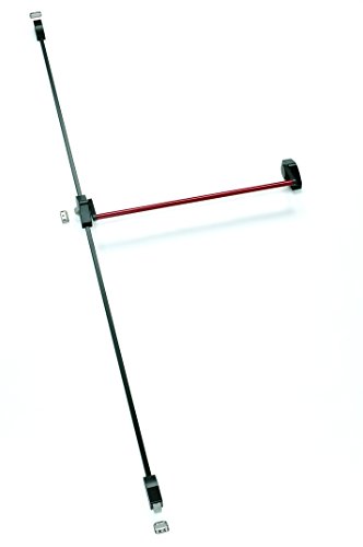 Dispositivo antipánico de empuje, modelo de sobreponer con dos/tres puntos de cierre central, alto y bajo de la gama Lite en acabado negro-rojo