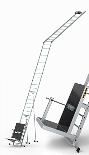 DRABEST Monte Materiales aluminio escalera elevadora para paneles solares escalera soporte con cabrestante eléctrico carga Max 125 kg