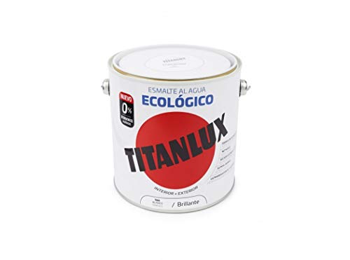 Titanlux - Esmalte Agua Ecologico Brillante, Blanco, 2,5L (ref. 00T056625)