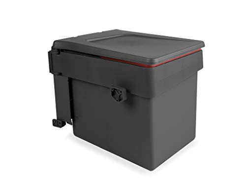 Emuca 8935423 Contenedor de basura incorporado para gabinete con tapa automática, gris antracita, 15 litros