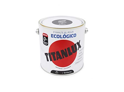 Titanlux - Esmalte Agua Ecologico Brillante, Negro, 2,5L (ref. 00T056725)