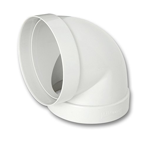 Curva 90 ° Circular D/100 para ventilación canalizzata para tubo redondo, casquillo hembra – hembra de PVC color blanco