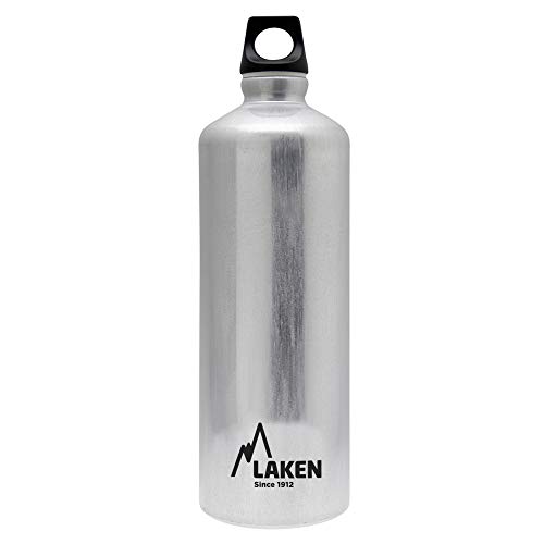 LAKEN Futura Botella de Agua, Cantimplora de Aluminio Boca Estrecha 1L, Aluminio