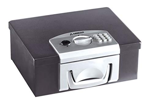Arregui Bric C9547 Caja de Caudales Maletín Transportable con Apertura Electrónica, caja fuerte maletín, 13 x 32,5 x 25,5 cm, negra
