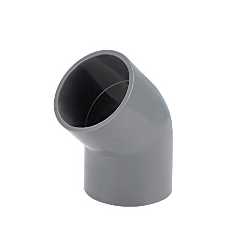 DyniLao Conector de tubería de PVC Codo de 45 grados Conector gris de 50 mm