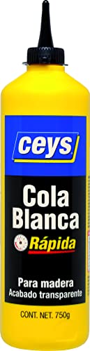 Ceys - Cola blanca rápida para madera - Acabado transparente - 750 G