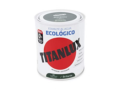 Titanlux - Esmalte Agua Ecologico Brillante, Verde, 750ML (ref. 00T055934)