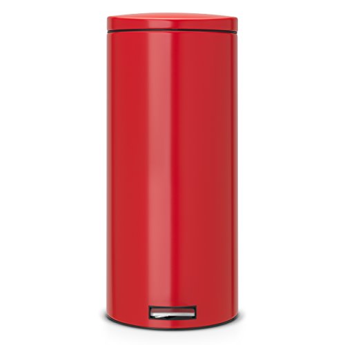 Brabantia Pedal Bin 483769 - Cubo de basura, 30 litros, color rojo pasión