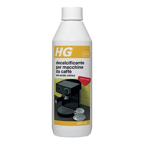 HG Descalcificante para máquinas de café con ácido cítrico, antical biodegradable e inodoro para máquinas de café expreso y con cápsulas - Botella de 500 ml (323050108)