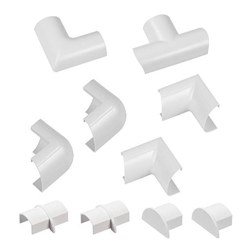 D-Line Mini Multipaquete de accesorios para cables de 30x15mm Mini | 10 piezas de accesorios de montaje eléctrico, multipaquete, color blanco